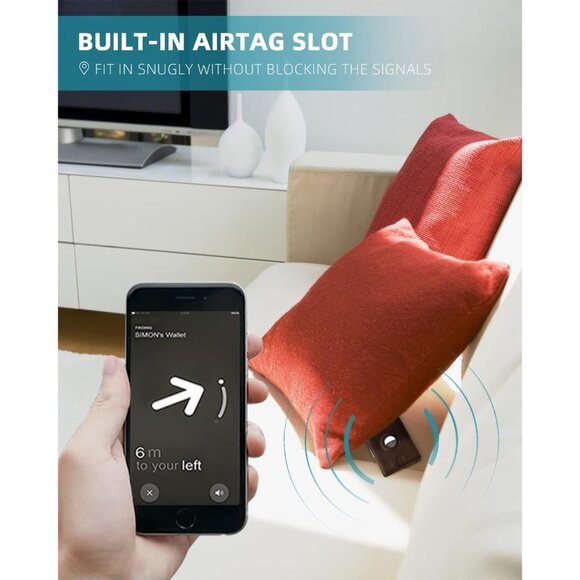 Men's Wallets Airtag Holder Slim Rfid Leather with Gift Box - Picture 5 of 8